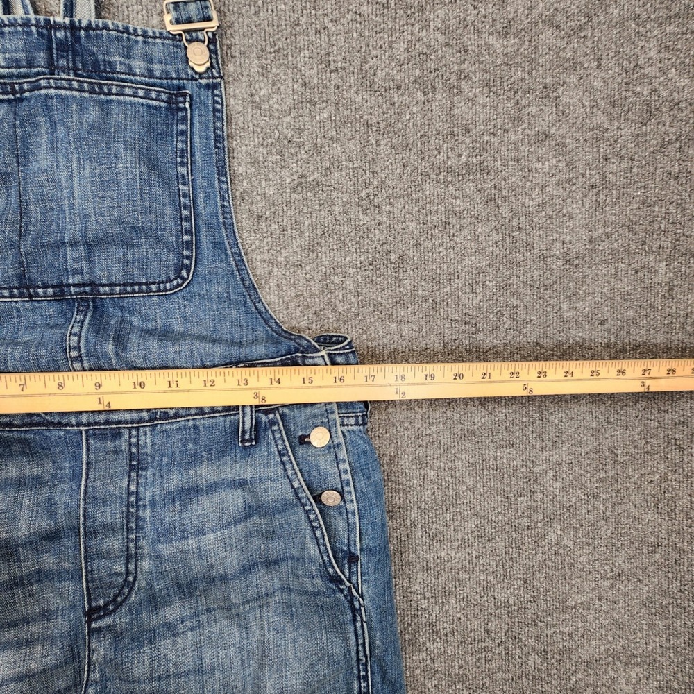 Madewell Adirondack Short Overalls Womens Medium Blue Medium Wash Raw Hem Denim - Picture 5 of 12